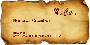 Mercsa Csombor névjegykártya